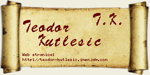 Teodor Kutlešić vizit kartica